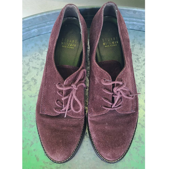 Stuart Weitzman Made In Spain Marron Suede Oxford Style Size 5 - Picture 4 of 7